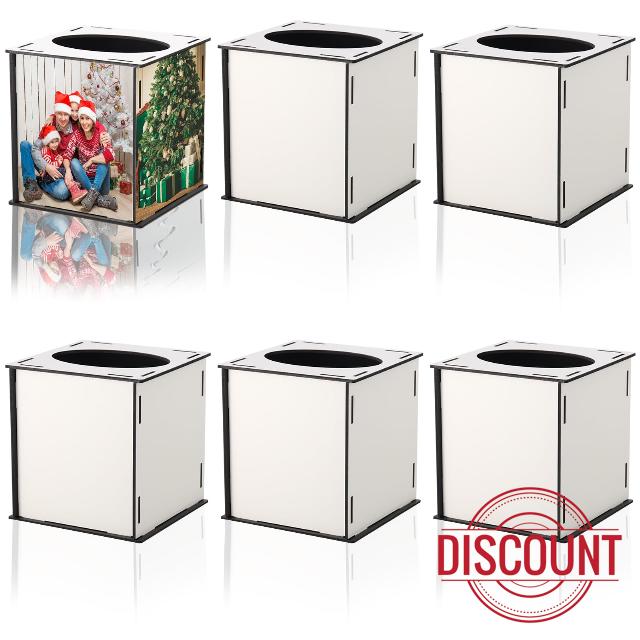 Yeaqee 6 Pcs Sublimation Tissue Box Thermal Transfer Sublimation Blank Tissue Box Dispenser DIY Cube Tissue Holder Heat Transfer Paper Tissue Storage Container Paper Towel Box Cover for Living Room