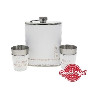 Pavilion Gift Company - Groom - 8-ounce Flask & 2-ounce Shot Glass Set