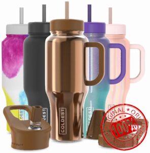 Coldest Tumbler with Handle and Straw Lid | 3 Lids Insulated Reusable Stainless Steel Water Bottle Travel Mug | Gifts for Women Him Her | Limitless Collection (36 oz