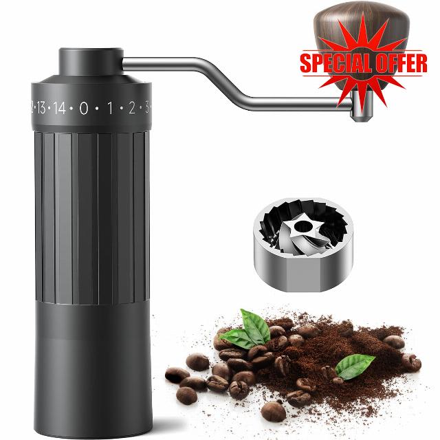 Alpaca Ventures Adjustable Manual Coffee Grinder - Externally Configurable Settings for Perfect Grind