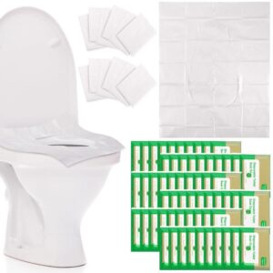 Yeaqee 500 Pcs Flushable Toilet Seat Covers Disposable for Adults and Kids