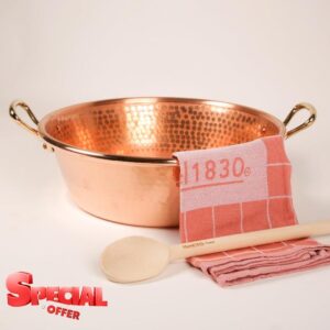 Mauviel M'Passion Hammered Copper 3-Piece Jam Pan Set With 9.4-Qt Jam Pan W/Bronze Handles