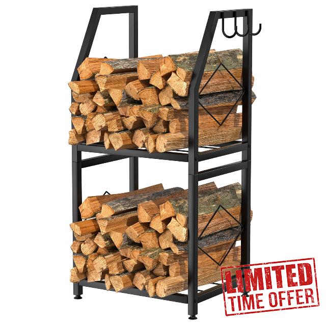 VyGrow Firewood Rack for Outdoor Indoor