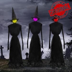 DR.DUDU 6 Ft Light up Witch Stakes Halloween Yard Decorations