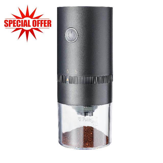 Coffee Grinder Electric Conical Burr Coffee Grinder Stainless Steel Portable Coffee Grinder Compact Cafe Grind with Precise Adjustable Settings (Black)