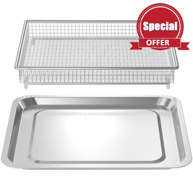 TOA-060 Air Fryer Basket and Baking Tray Compatible with Cuisinart Airfryer TOA-060 and TOA-065