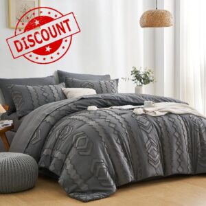 OARAGE Dark Grey Queen Comforter Set