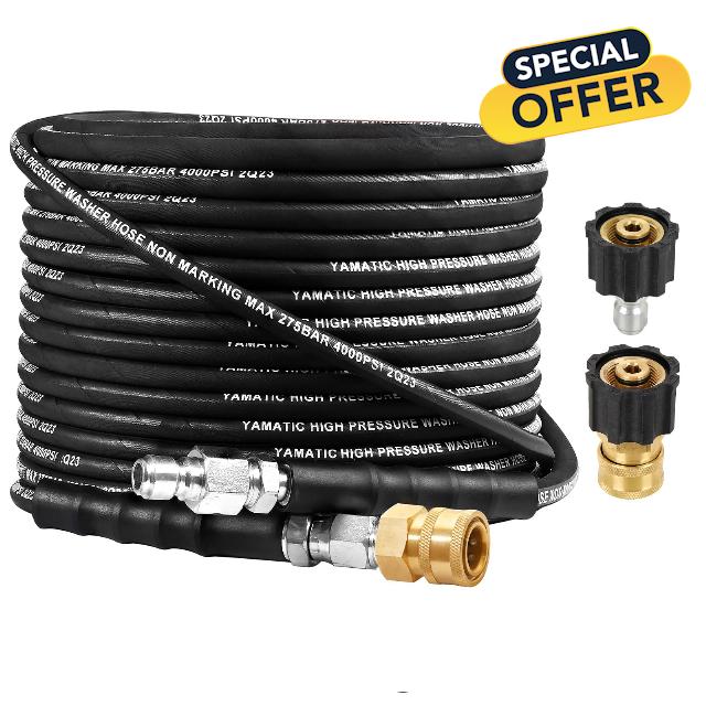 YAMATIC Kink Resistant Pressure Washer Hose 50FT