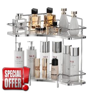 2 Tier Corner Bathroom Counter Organizer