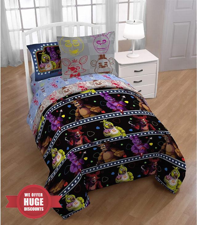 Five Nights at Freddy's Twin Bedding Tote Bed in a Bag Comforter 6 Piece Set