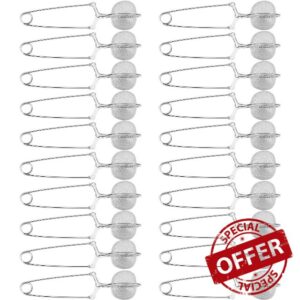 Yinder 72 Pcs Loose Leaf Tea Infuser Stainless Steel Mesh Snap Tea Ball with Handle Tea Strainers Metal Tea Filter Fine Reusable Tea Steeper with Tong Pincer in Bulk for Kitchen Mulling Spices