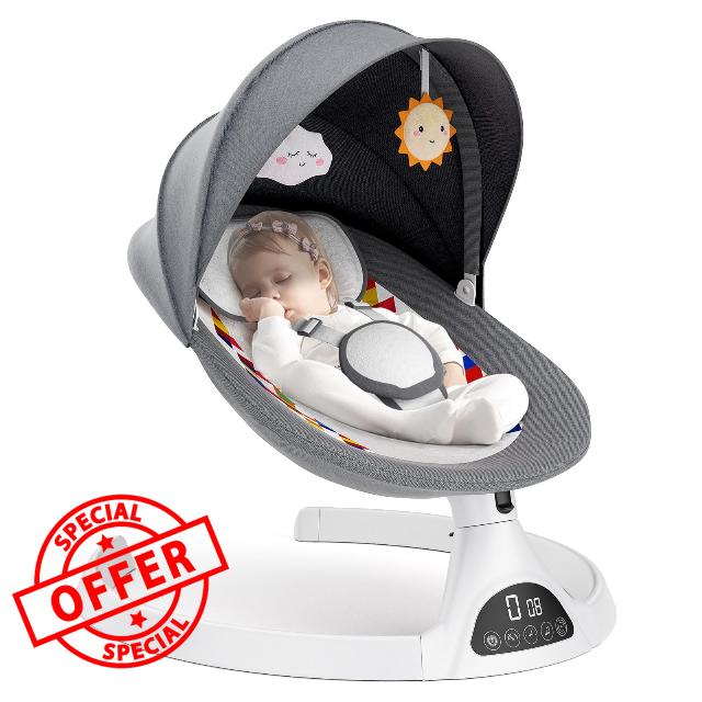 Ixdregan Baby Swing - 5 Sway Speeds Baby Swings for Infants with 12 Preset Lullabies and Bluetooth