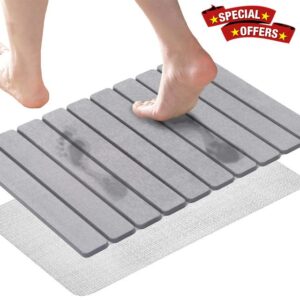 Stone Bath Mat for Bathroom Diatomaceous Earth Bath Mat Quick Drying Shower Floor Mat Non Slip Bath Tub Mat Stone Drying Mat for Bathroom