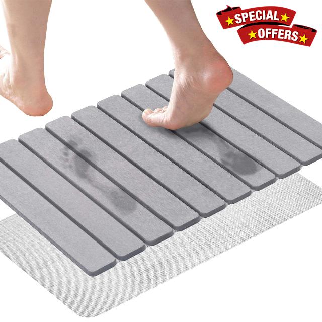 Stone Bath Mat for Bathroom Diatomaceous Earth Bath Mat Quick Drying Shower Floor Mat Non Slip Bath Tub Mat Stone Drying Mat for Bathroom