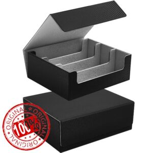 Kigley 2 Pcs 3600+ Card Deck Case for Trading Cards 3 Row Leather Magnetic Closure Card Storage Box Playing Trading Deck Holder Game Card Protectors Compatible with MTG Commander TCG Yugioh Sport Card