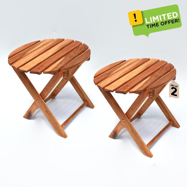 Timberholm Set of 2 Outdoor Folding Side Tables