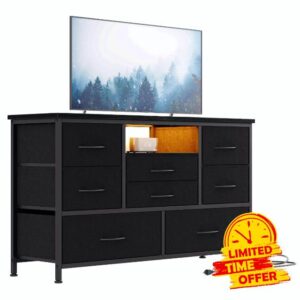 Jojoka 8 Dresser TV Stand with Power Outlet & LED for 55'' TV
