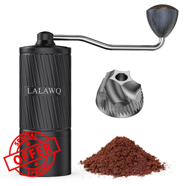 LALAWQ YJ516 Maunual Coffee Grinder with Adjustable Coarseness Stainless Steel Burr Mill