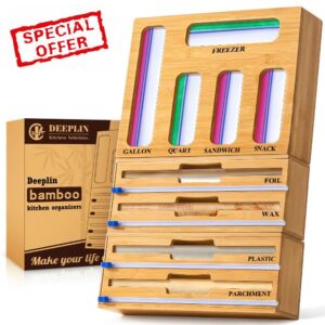 Deeplin 9 in 1 Foil and Plastic Wrap Organizer with Cutter