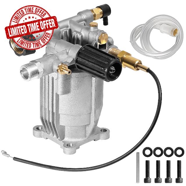 MUTURQ 3/4" Shaft Horizontal Pressure Washer Pump with Idle Down