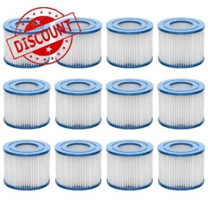 12 Pack Hot Tub Filter Type VI Spa Filters Cartridge Compatible with SaluSpa Coleman 90352E 58323 90427E Inflatable Hot Tub
