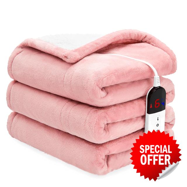 BENFOX Premium Heated Blanket 50"×60" - Super Soft Electric Throw Blanket with 6 Heating Levels