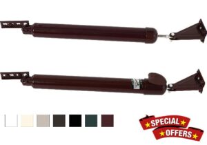 Touch 'n Hold Smooth - Dual Door Closer System &ndash; Heavy-Duty - Touch-Button Hold Open Feature & Smooth Closing Motion - for Storm & Security Doors (Medium/Heavy Weight). New Doors or Replace Old Units