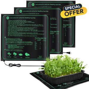 4 Pack Seedling Heat Mat Heating Mat for Seedlings Grow Mats Waterproof Hydroponic Heating Pad Warm Seed Plant Heating Mat for Indoor Plants Grow Seed Starting Greenhouse (20" x 20.75")