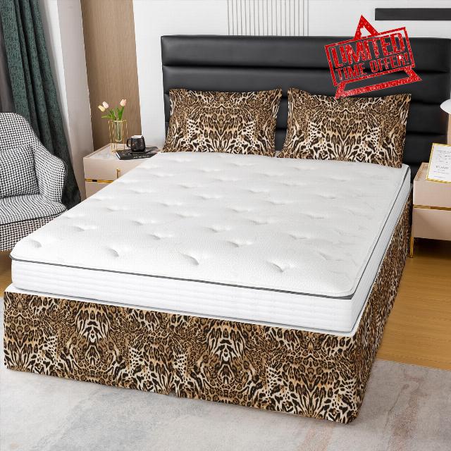 Feelyou Leopard Bedskirt Queen Size