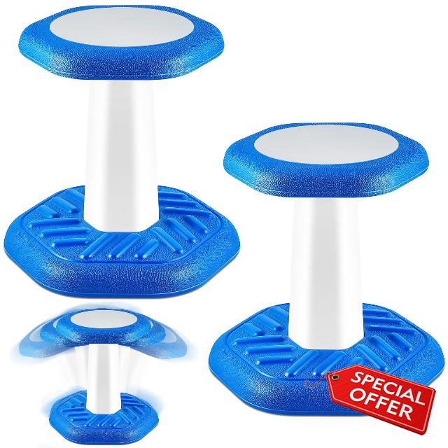Geetery 2 Pcs Wobble Stool 14 Inches Active Wobble Chair Play Around Flexible Seating for Classroom Elementary Kids Chairs Improves Focus and Attention Classroom Stools Fidget and Wiggle Seat