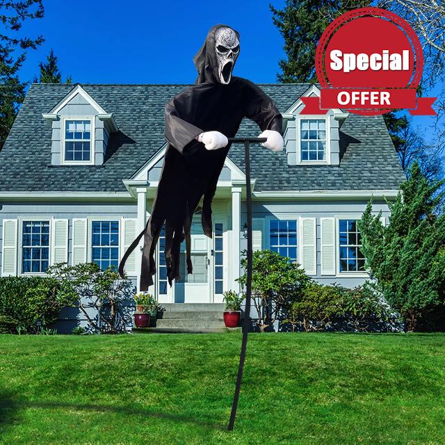 Halloween Scary Scream Scarecrow Decorations: Ghost Flying Screaming Horror Decor Prop for Outdoor Garden Yard