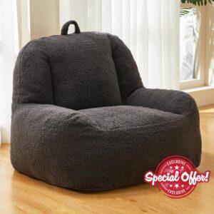 Homguava Bean Bag Chair Sherpa Bean Bag Lazy Sofa Beanbag Chairs for Adults
