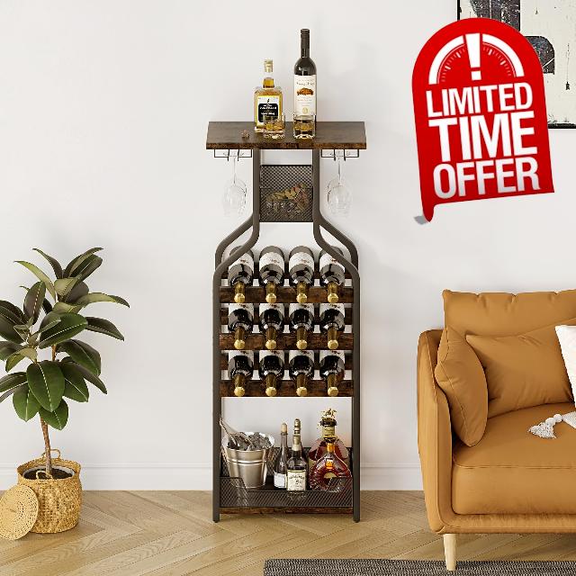 GAOMON Metal Wine Rack Wine Bottle Holders Stands Freestanding Floor