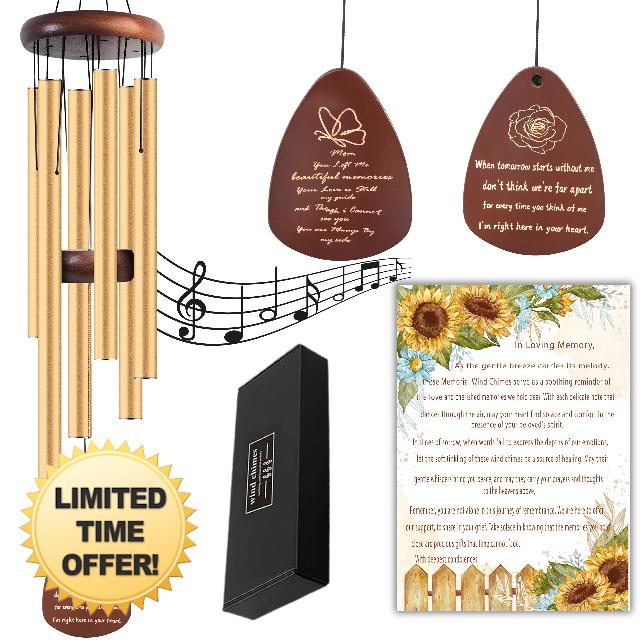 Memorial Gifts for Loss of Mother - Wind Chimes for Outside