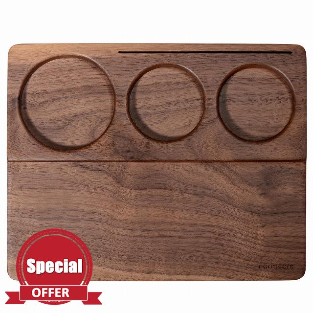 Normcore Tamping Station - Natural Walnut Espresso Tamping Mat - Wooden Tamping Mat for 51/54/58mm Portafilter