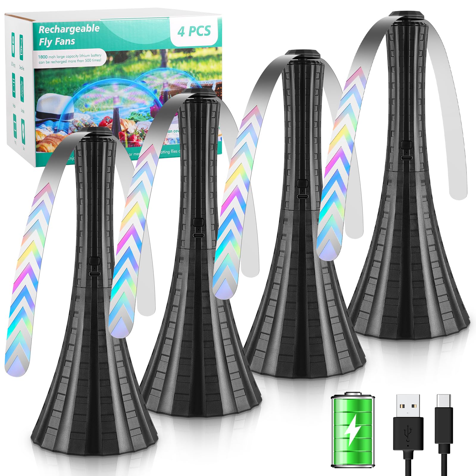 Chemical-Free Fly Fan with Soft Blades