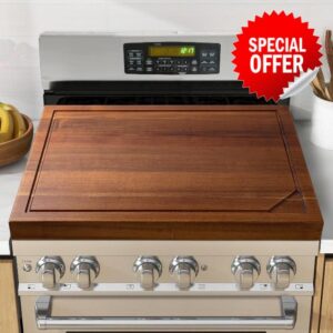 Noodle Board Stove Cover - Acacia Wood Stove Top Covers for Electric Stove and Gas Stove - Sink Cover RV Stove Top Cover - 30"L x 22"W x 2.5"Th Raised Cutting Board with Legs and Juice Grooves
