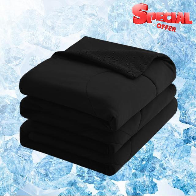 Dreamhood Cooling Queen/Full Blanket Arc-Chill Cool Summer Blanket with Q-Max > 0.45 Cooling Fiber Perfect for Night Sweats and Hot Sleepers(Black