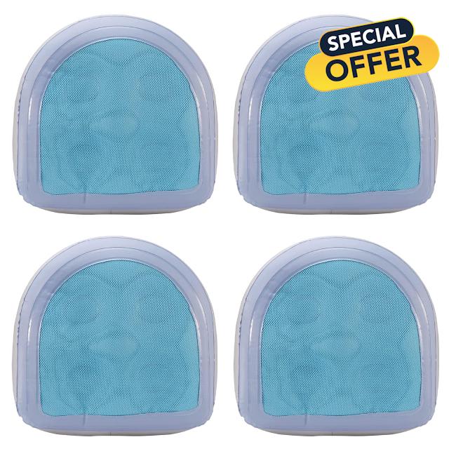 ZISDHNEO Hot Tub Accessories - 4PCS Inflatable Bathtub Massage Pad Cushion Set with Waterproof Booster Seat Pillow and Mesh Cover Back Massage Cushion Bath Seat for Spa (Blue)