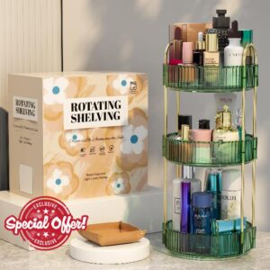 TCHCWYS Rotating Makeup Organizer for Vanity，Large Capacity Skincare Organizer