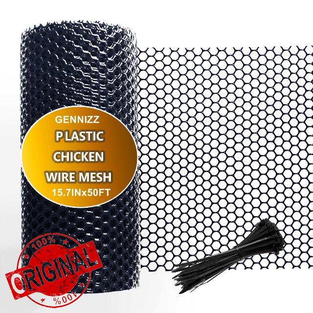 GENNIZZ Upgraded 15.7IN x 50FT Plastic Chicken Wire Mesh