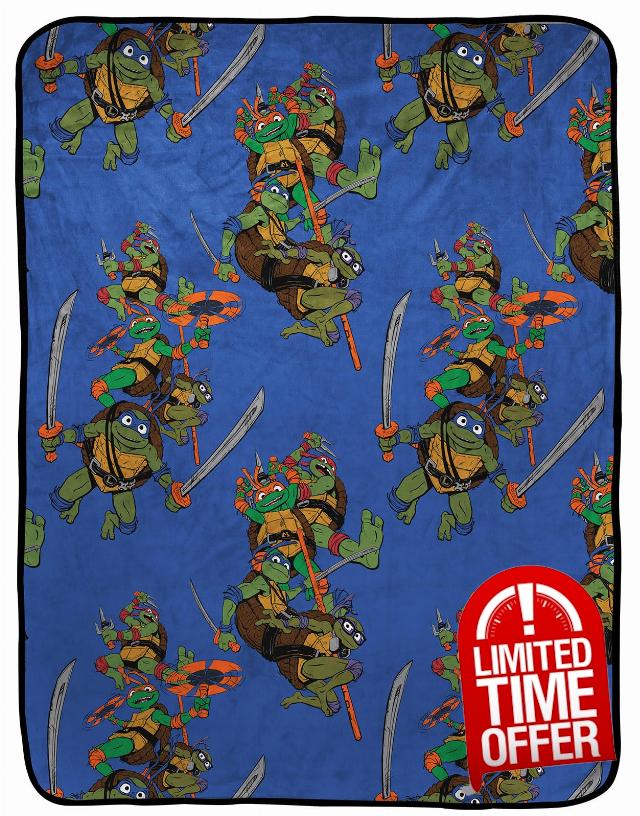 Nickelodeon Teenage Mutant Ninja Turtles Mutant Mayhem Plush Throw Blanket - Measures 40 x 50 - Super Soft Fleece Kids Bedding