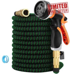 Expandable Garden Hose with 8 Function Hose Nozzle