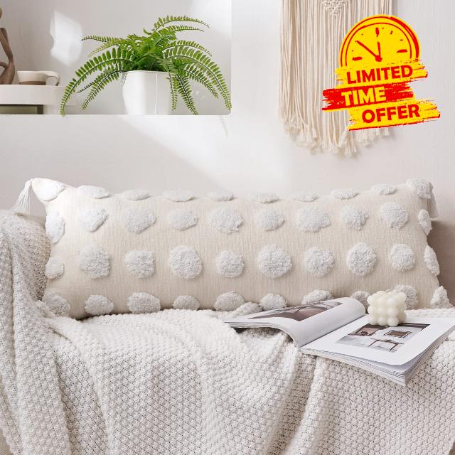 BOHOYUMI Soft Chenille Decorative Pillow Cover 14x36inch