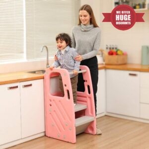 SDADI Little Helper Kitchen Step Stool - SafeStep Toddler Kitchen Stool with 3 Adjustable Height