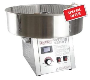 ANFIRE Commercial Professional Cotton Candy Machine 5" Spinner Head with 24" Metal Bowl and Floss Stabilizer Net