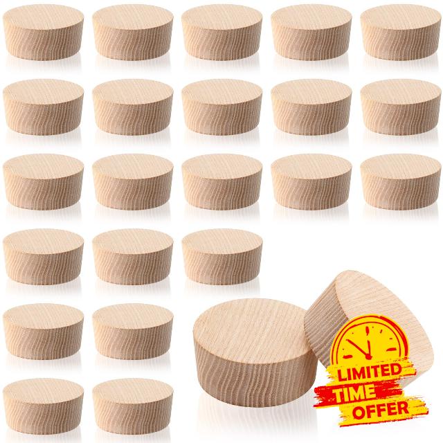 Barydat 24 Pcs 2 Inches Bourbon Wine Barrel Cask Keg Bung Plug Wooden Bung for Wine Cork Stopper for Beer Bottle Wine Whiskey Barrel Crafts Home Brewers Distillers