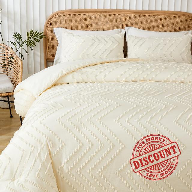 LUCKYBULL Beige Comforter Set Full Size