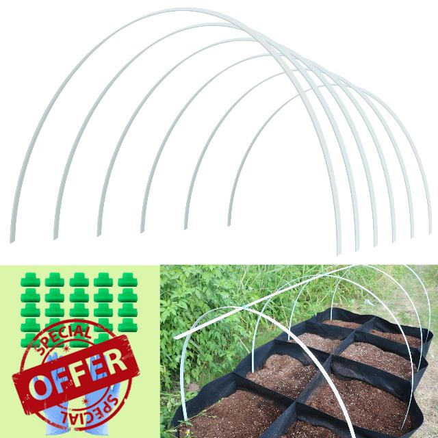Greenhouse Hoops Grow Tunnel 6X6.5ft with 24 Garden Clips
