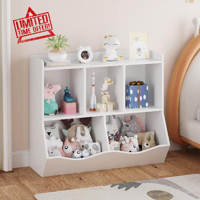 GAOMON Kids Bookshelf and Bookcase Toy Storage Multi Shelf with Cubby Organizer Cabinet for Boys Girls